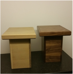 Side table. Oak and walnut versions.